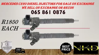 Mercedes C220 diesel injectors for sale on exchange or recondition your own with warranty