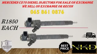 Mercedes C270 diesel injectors for sale we sell on exchange or recon with warranty
