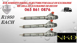 KIA Sorento diesel injectors for sale we sell on exchange or recon