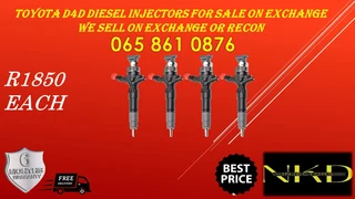 Toyota D4D diesel injectors for sale on exchange or recon your own with 6 months warranty