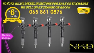 Toyota Hilux diesel injectors for sale on exchange or recon with 6 months warranty