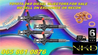 Toyota 2KD injectors for sale or recon with warranty