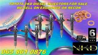 Toyota 2KD Injectors for sale or recon with 6 months warranty