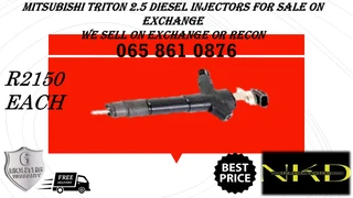 Mitsubishi Triton 2.5 Diesel Injectors For Sale On Exchange Or To Recon With Warranty