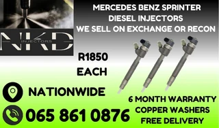 Mercedes Sprinter diesel injectors for sale or recondition your originals with 6 months warranty