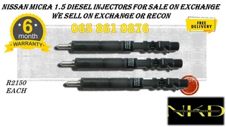 Nissan Micra 1.5 Diesel Injectors For Saleon Exchange With 6 Months Warranty