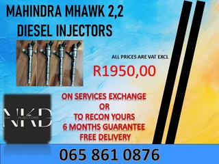 Mahindra Mhawk 2.2 Diesel Injectors For Sale On Exchange Or To Recon With Warranty