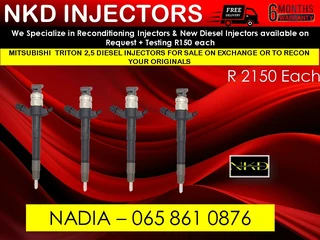 Mitsubishi Triton diesel injectors for sale or recon the originals - we supply test reports