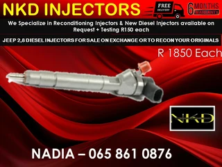 Jeep 2.8 Diesel Injectors For Sale Or Recon With Warranty