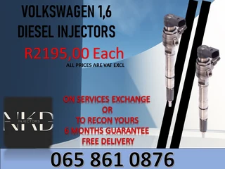 Volkswagen 1.6 Diesel Injectors For Sale On Exchnage Or To Recon With Warranty