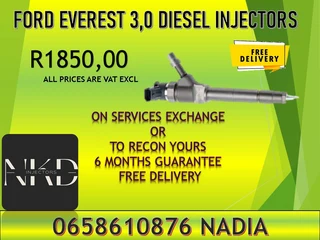 Ford Everest (3.0/bt50) Diesel Injectors For Sale On Exchange Or To Recon With Wath Warranty