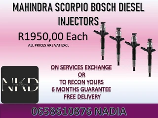 Mahindra Scorpio Diesel Injectors For Sale Or To Recon With 6 Months Warranty