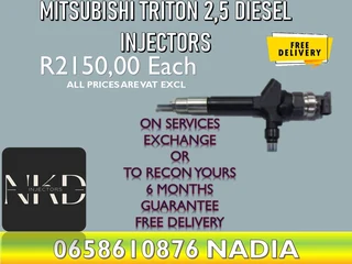 Mitsubishi Triton 2.5 Diesel Injectors For Sale On Exchnage Or To Recon With Warranty