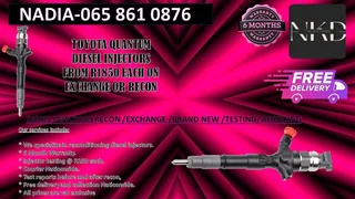 Toyota Quantum diesel injectors for sale or recon with warranty