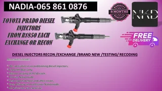 Toyota Prado diesel injectors for sale or recon with 6 months warranty