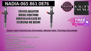 Toyota Quantum diesel injectors for sale on exchange or recon with test reports on each