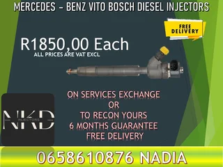 Mercedes Vito diesel injectors for sale or recon with 6 months warranty