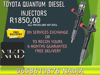 Toyota Quantum diesel injectors for sale or recon  with 6 months warranty