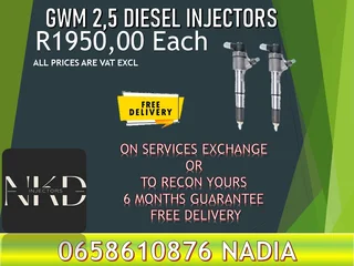 GWM 2.5 diesel injectors for sale on exchangeor recon