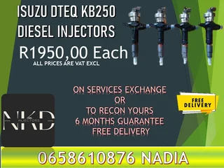 Isuzu Dteq KB250 diesel injectors for sale or recon
