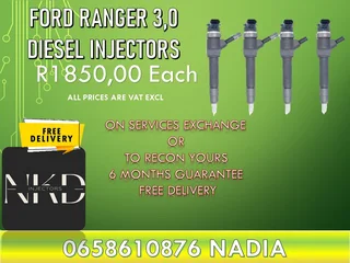 Ford Ranger 3.0 diesel injectors for sale or recon with 6 months warranty