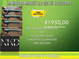 Mahindra Mhawk 2.2 diesel injectors for sale or recon with 6 months guarantee