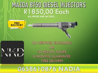 Mazda BT50 Diesel injectors for sale on service exchange or recon