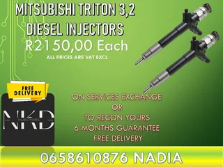 Mitsubishi Triton diesel injectors for sale or recon with warranty of 6 months