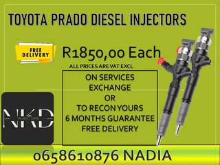 Toyota Prado diesel injectors for sale or recon with 6 months warranty