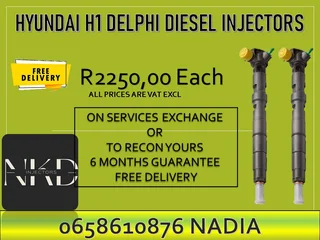Hyundai H1 diesel injectors for sale on exchange or recon with warranty