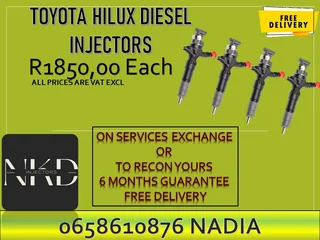 Toyota Hilux diesel injectors for sale on exchange or recon