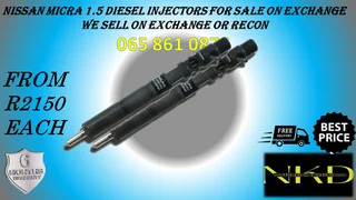 Nissan Micra diesel injectors for sale or recon with 6 months warranty