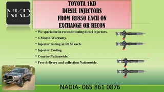1KD diesel injectors for sale or recon