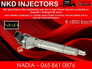 Jeep Grand Cherikee 2.7 Diesel Injectors For Sale On Exchange Or To Recon With Warranty
