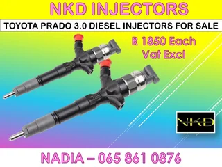 TOYOTA PRADO 3.0 DIESEL INJECTORS FOR SALE OR TO RECON
