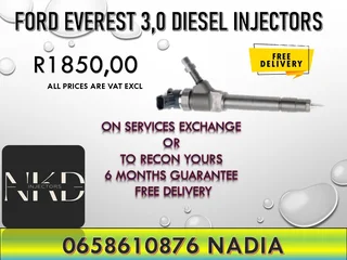 Ford Everest (3.0/bt50) Diesel Injectors For Sale On Exchange Or To Recon With Warranty