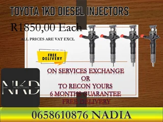 Toyota 1kd Diesel Injectors For Sale Or To Recon