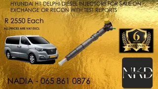 HYUNDAI H1 DIESEL INJECTORS FOR SALE OR TO RECON