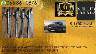 NAHINDRA MHAWK 2.2 DIESEL INJECTORS FOR SALE ON EXCHANGE OR TO RECON WITH WARRANTY