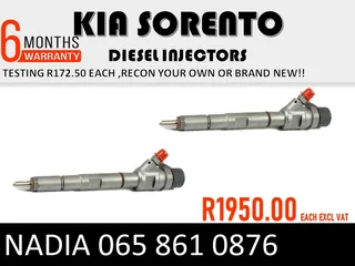 Kia Sorento Diesel Injectors For Sale Or To Recon The D=same Day