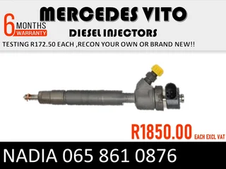 Mercedes Benz Vito Diesel Injectors For Sale Or To Recon With Warranty