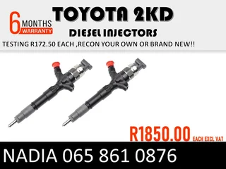 Toyota 2kd Diesel Injectors For Sale Or To Recon The Same Day