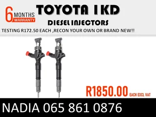 Toyota 1kd Diesel Injectors For Sale Or To Recon The Same Day