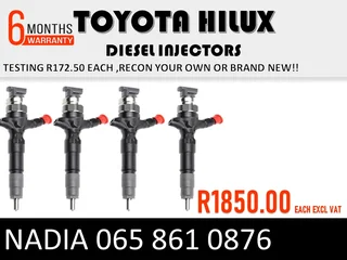 Toyota Hilux Diesel Injectors For Sale Or To Recon The Same Day