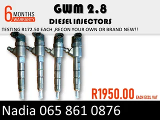 Gwm 2.8 Diesel Injectors For Sale Or To Recon The Same Day