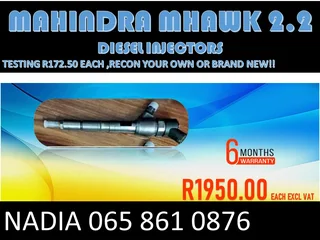Mahindra Mhawk 2.2 Diesel Injectors For Sale On Exchange Or To Recon With Warranty