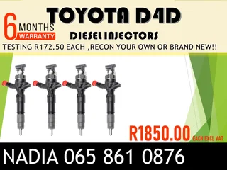 Toyota D4d Diesel Injectors For Sale Or To Recon