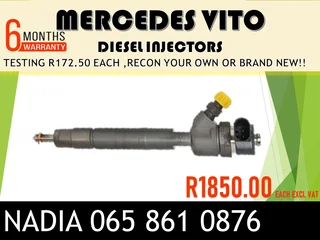 Mercedes Benz Vito Diesel Injectors For Sale Or To Recon