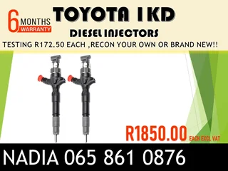 Toyota 1kd Diesel Injectors For Sale Or To Recon