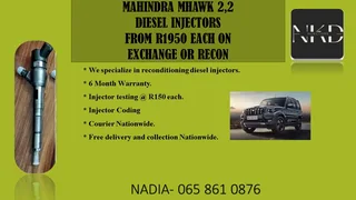 Mahindra Mhawk 2.2 Diesel Injectors For Sale On Exchange Or To Recon With Warranty